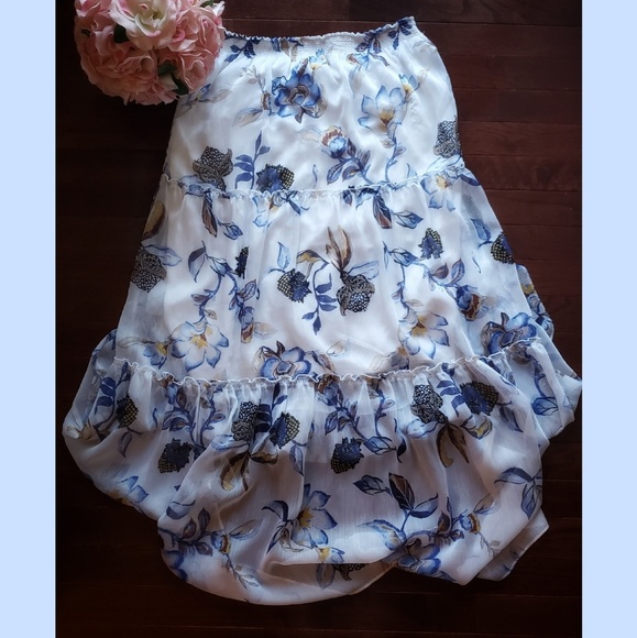 WHBM | Floral Maxi Skirt | Blue, white - Picture 2 of 8